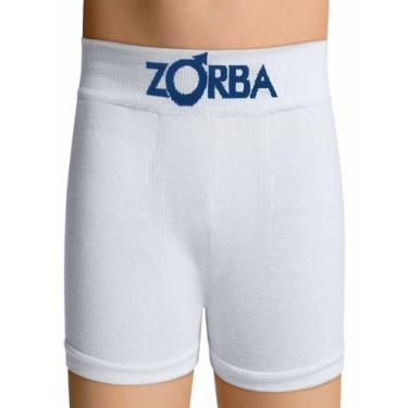 Imagem de Cueca Boxer Infantil Zorba 0678 Algodão T. P/G, M, 001, Branco