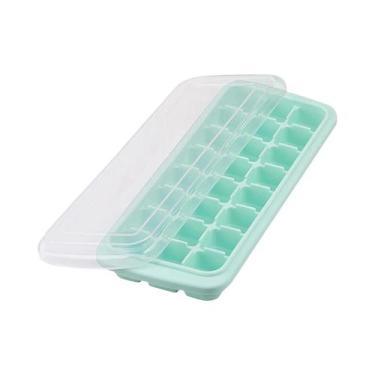 Imagem de Forma De Gelo De Silicone Com 24 Cubos E Tampa, Fácil De Desenformar, 