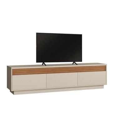 Imagem de Rack Madrid 3 Portas Para Tv Até 75 Polegadas Detalhe Ripado - Mavaular Noronha/Off White