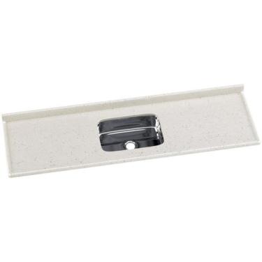Imagem de Pia para Cozinha em Mármore Sintético com Cuba em Aço Inox 180CMX55CM 
