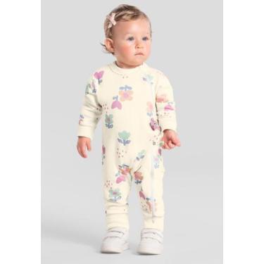 Imagem de Macacão bebê menina em moletom Brandili Baby, G, Natural