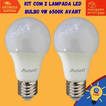 Imagem de Lâmpada led bulbo 9w bivolt 6500k avant - kit com 2 unidades