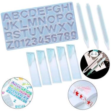 Imagem de Molde Marca Página 5un + 3un Caneta + Alfabeto Resina Epoxi - Things N