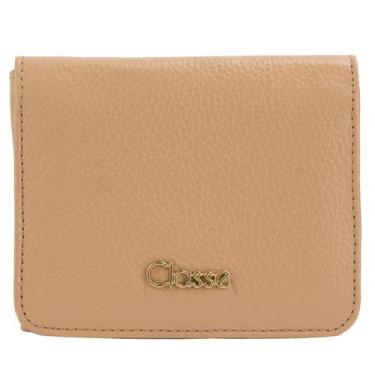 Imagem de Carteira Feminina Pequena Classe Couro Porta Cartão F040, Nude tan