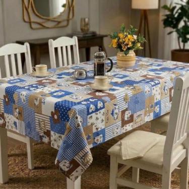 Imagem de Toalha de Mesa Retangular Oxford 2,20x1,40 Poliéster Estampada Lavável
