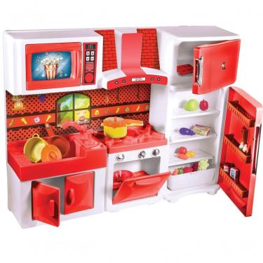Imagem de Cozinha De Brinquedo Vermelha Com Geladeira E Fogão