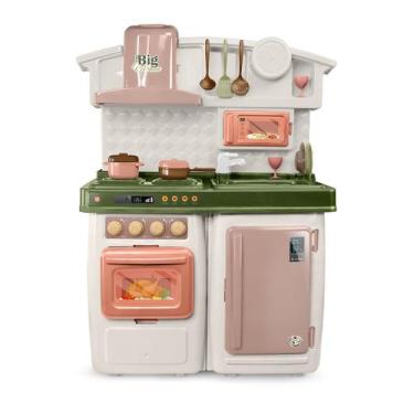 Imagem de Cozinha Infantil Completa Pia Fogão Geladeira + Acessórios - Roma, Ver