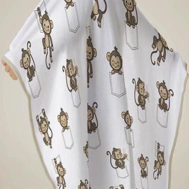 Imagem de Toalha Baby C/ Capuz Tecebem Estampada Kinder Bem Branco