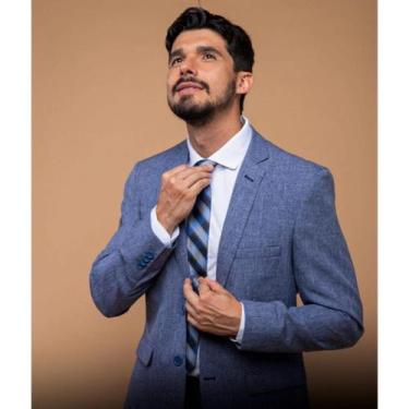 Imagem de Terno/Costume Microfibra - Azul Mesclado - Rei do Terno Fp, 50, Azul