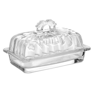 Imagem de Manteigueira Imperial de Cristal Ecológico com Tampa para Servir Manteiga Transparente Lyor
