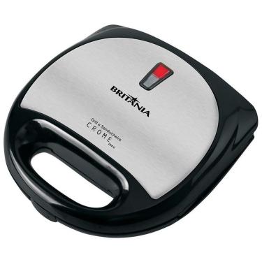 Imagem de Sanduicheira Grill Britânia Crome Inox Antiaderente 750W Preto com Prata 110V