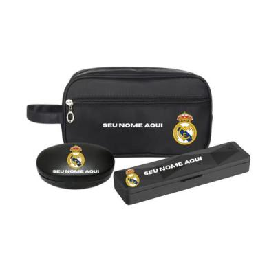 Imagem de Kit Bolsa Necessaire Estojo Personalizada Time futebol Nome - - Mormin