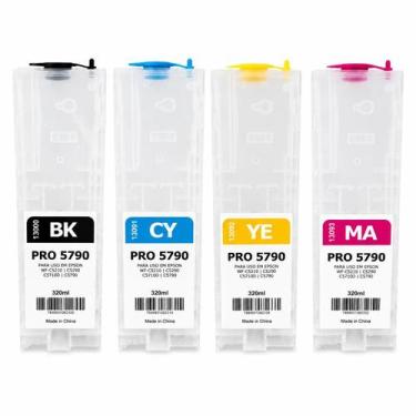 Imagem de Kit Cartuchos Recarregáveis P/ Uso Epson C5790 C5810 C5890 320ml - PRO