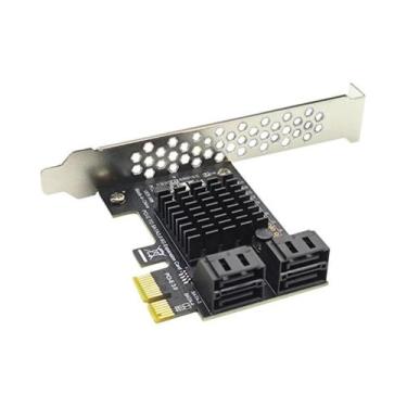Imagem de Placa De Expansão PCIe SATA III 6Gbps Com 4 Portas, Adaptador Controla