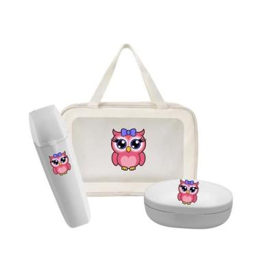 Imagem de Kit Bolsa Estojo organizadora Impermeável Coruja Portátil - - Mormino,