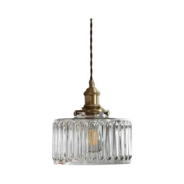 Imagem de Luminária Pendente LED Nórdica Verde Com Interruptor De Cobre Para Dec