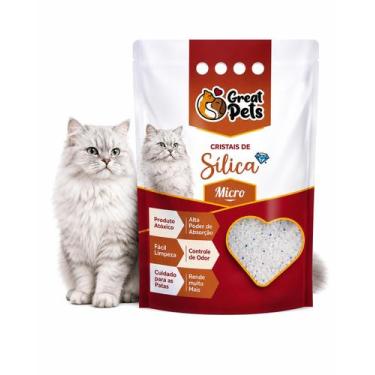 Imagem de Areia Sílica Micro Great Pets 1,6kg para Gatos Cristais Finos Absorven