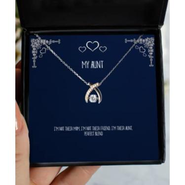 Imagem de SpreadPassion Presentes divertidos para tia, I'm Not Their Mom, I'm Not Their Friend. I'm Their Aunt, Perfect Blend, Beautiful Wishbone Dancing Necklace for from from from