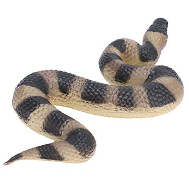 Imagem de Simulação modelo cobra, detalhes coloridos realistas modelo cobra texturas moldadas exclusivas pvc para decoração de mesa brinquedo infantil
