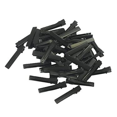 Imagem de Newmind 50x Grampos de cabelo de metal preto com garra única crocodilo jacaré acessórios de cabelo – 40 x 7 mm