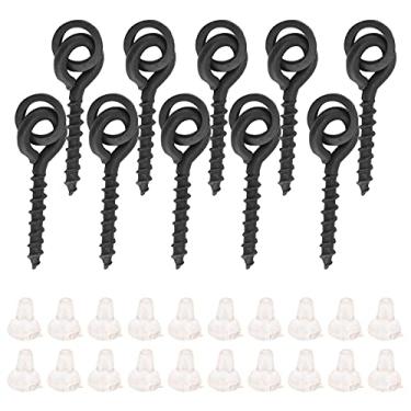 Imagem de VGEBY 10 peças de parafusos de isca com 20 peças de carpa para anel, anéis ovais de carpa para carpa, anel, para, carpa, anzol de pesca (branco)