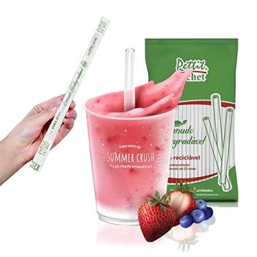 Imagem de Canudo Ecológico Biodegradável Refrigerante Vitamina 100un