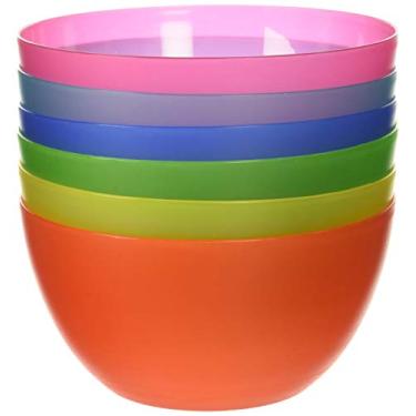 Imagem de 6 tigelas divertidas multicoloridas sem BPA – tigela de sopa ou frutas