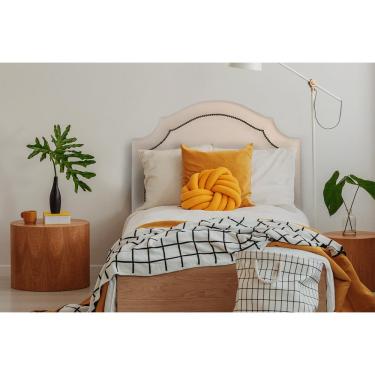 Imagem de Cabeceira Solteiro Provençal 90x60cm Cor OffWhite - Tachas Fumê