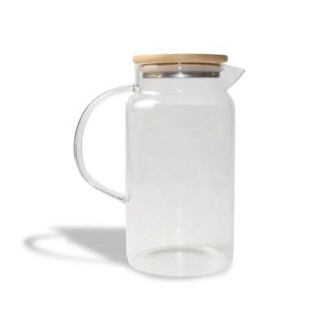Imagem de Jarra De Vidro Com Tampa De Bambu 1,2L