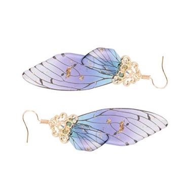 Imagem de Generic 1 par de brincos elegantes de borboleta com gancho de asa de imitação de asas de orelha joias para mulheres