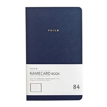 Imagem de Livro de cartões com nome de prisma da Indigo - Porta-cartões de visita, organizador, Instax Mini Álbum de fotos, Azul marino