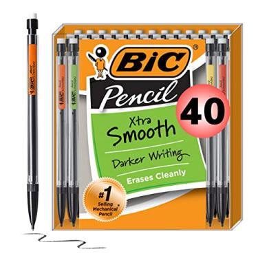 Imagem de BIC Lapiseira Xtra-Smooth ponta média (0,7 mm), 40 unidades, MPP40MJ BLK