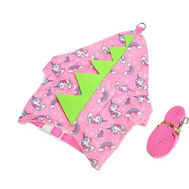 Imagem de ArnêS de Coelho Trela, Fiapos de PoliéSter Macio Cores Brilhantes Trela de Coelho para Segurança de Animais de Estimação Caminhada Corrida Corrida (Unicórnio Rosa)