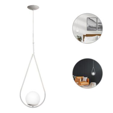 Imagem de Luminária Pendente Gota Branco Vidro Leitoso Spotline 823/1