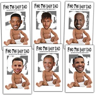 Imagem de Baby Shower Games - Find the Baby Dad Scratch Off Celebrity Cards, Baby Shower Party Games Supplies - 36 Cards(BA02-heiR)
