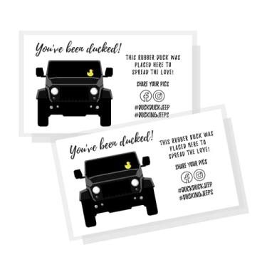 Imagem de Crafters Cup You've Been Ducked Tags | Pacote com 50 | Etiqueta de pato pato tamanho cartão de visita 8,89 x 5,08 cm | pato pato pato | Design SUV preto pato, 8,89 x 5 cm