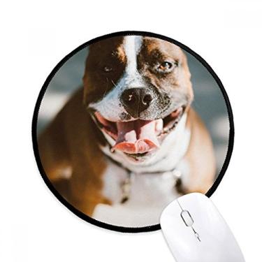 Imagem de DIYthinker Bulldog Pet Animal Imagem assustadora Mouse Pad Desktop Office Tapete Redondo para Computador