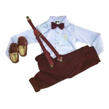 Imagem de Conjunto Infantil De Camisa Social Calça Suspensório 1 Ao 8 - Pó-Pô-Pa