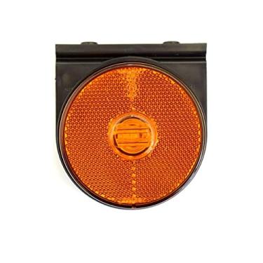 Imagem de Lanterna Lateral Amarelo 24V Led Retrorrefletor Com Suporte Saída Fios 150Mm 2 Furos Passantes No Suporte Flexível Parafuso M5