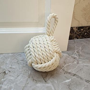 Imagem de Dewarfami Rolha de porta náutica com nó de corda, branco cremoso decorativo