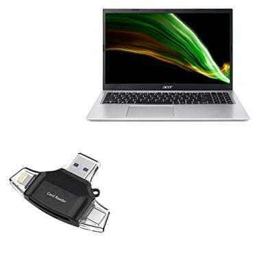 Imagem de Dispositivo inteligente BoxWave compatível com Acer Aspire 3 (A315-58) – Leitor de cartão SD AllReader, leitor de cartão microSD SD Compact USB para Acer Aspire 3 (A315-58) – Preto