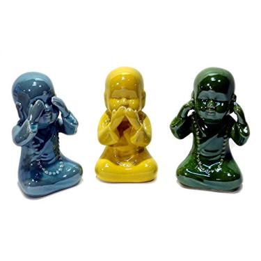Imagem de Trio De Budas Sabios Em Ceramica 15229