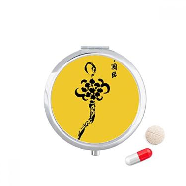 Imagem de Caixa de comprimidos de pintura de tinta com nó chinês, caixa de armazenamento de medicamentos, dispensador de recipiente