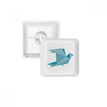 Imagem de Kit de atualização de teclado mecânico PBT com padrão de pombo abstrato de origami verde