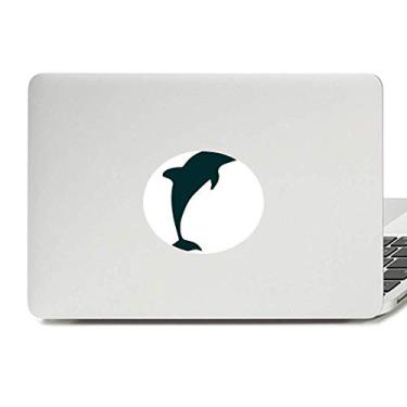 Imagem de Decalque de notebook com emblema de vinil com golfinho amigável ao oceano azul