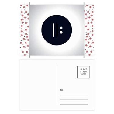 Imagem de Cartão postal de Natal com assinatura White Repetition Black Christmas Flower Celebration