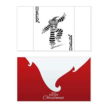 Imagem de Baralho Coringa Preto Padrão Holiday Merry Christmas Cartão de Feliz Natal Mensagem com Letras de Natal