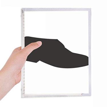 Imagem de Caderno de couro preto masculino caderno com folhas soltas diário recarregável