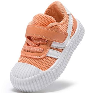 Imagem de HLMBB Baby Shoes tênis para bebês meninas meninos crianças 6 9 12 18 meses pré-andador preto, 6.orange, 5 Toddler