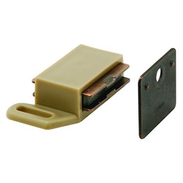 Imagem de Prime-Line MP7340 Pegador magnético para armário, 2,5 cm de largura, caixa de plástico, placa com acabamento em bronze, pacote com 5, 5 peças
